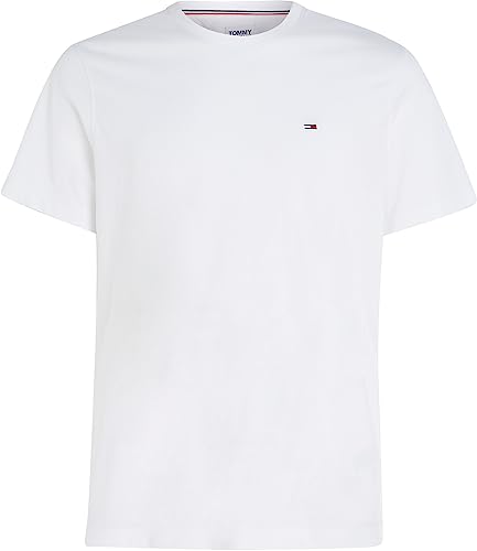 Tommy Jeans Herren Tjm Xslim Jersey Tee Dm0dm04411 Langarmhemd, Weiß (Classic White), L EU