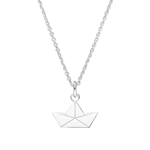 PAPIERBOOT Halskette Origami 925 Silber Maritim Boot Papierschiff