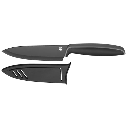 WMF Touch Messerset 2-teilig, Küchenmesser mit Schutzhülle, Messer Set Spezialklingenstahl antihaftbeschichtet, scharf, Kochmesser, Gemüsemesser, schwarz