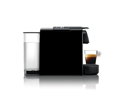 Nespresso De'Longhi Essenza Mini EN 85.B Kaffeekapselmaschine Welcome Set mit Kapseln in unterschiedlichen Geschmacksrichtungen 19 bar Pumpendruck,Platzsparend,1370W,0.6ml,32.5 x 11 x 20.5 cm,Schwarz