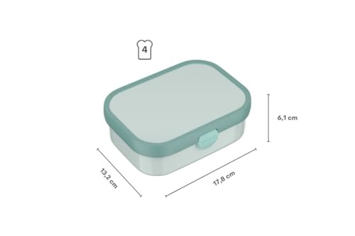 Mepal - Lunchbox Campus - Bento Lunchbox für Kinder - Brotdose mit Bento-Fach & Gabel - Meal Prep Box mit Clip-Verschluss - BPA-frei & Spülmaschinenfest - 750 ml - Stitch