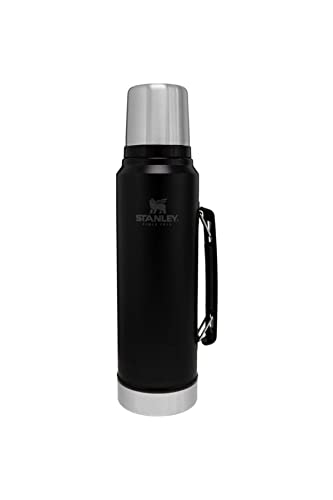 Stanley Classic Legendary Thermosflasche 1L - Thermos Hält 24 Stunden Heiß Oder Kalt - Edelstahl Thermoskanne - BPA-Frei - Spülmaschinenfest - Matte Black
