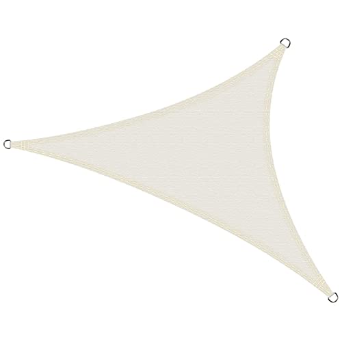 HAIKUS Sonnensegel Wasserdicht Dreieckig 3x3x3m Sonnenschutz Wasserabweisend Premium PES Polyester mit UV Schutz für Balkon Garten Terrasse Creme
