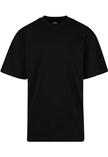 Urban Classics Herren T-Shirt Tall Tee, Oversized T-Shirt für Männer, Baumwolle, gerippter Rundhals, black, 4XL