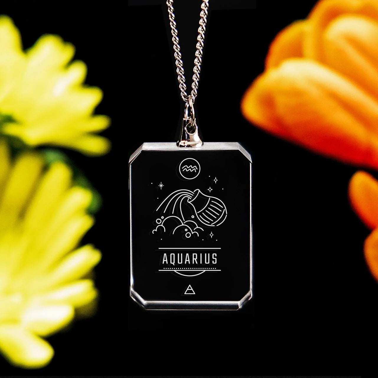 2D Zodiac Necklace - Aquarius Sign - Medium - Image 1