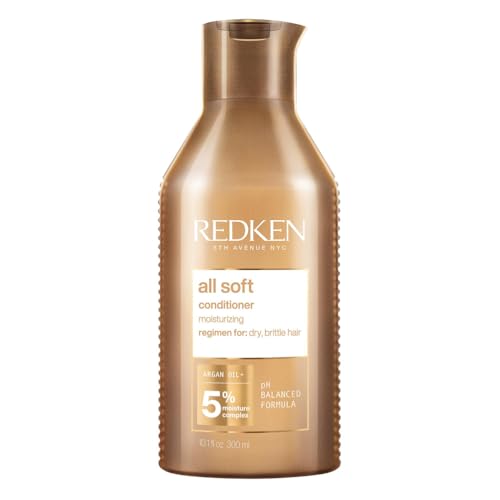 Redken Spülung für trockenes und brüchiges Haar, Belebt und hydratisiert, Mit Fettsäuren, Antioxidantien und Argan-Öl, All Soft Conditioner, 1 x 300 ml