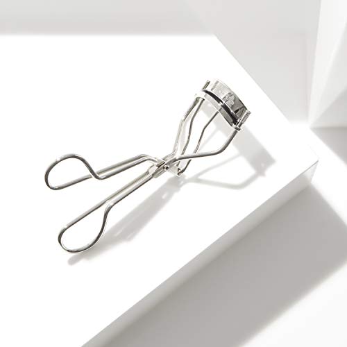 TWEEZERMAN Classic Wimpernzange (Inklusive 3 Ersatzpads, Rostfreier Edelstahl), Silber