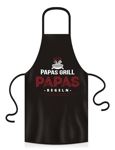 YORA Grillschürze für Männer Vatertagsgeschenk - Kochschürze lustig [inkl. Urkunde] - lustige Geschenke zum Vatertag - Geschenkideen Opa & Papa - Leute (Papas Grill)