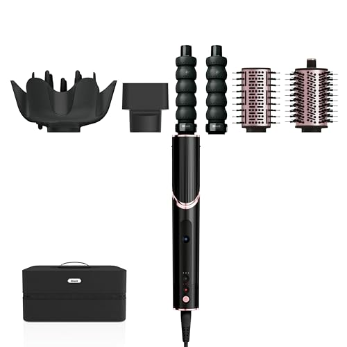 Shark FlexStyle 5-in-1 Luftstyler & Haartrockner, Auto-Wrap-Lockenaufsatz, Paddle-Bürste, Ovalbürste, Konzentrator, Diffusor, Aufbewahrungskoffer, Keine Hitzeschäden, Schwarz/Roségold, HD446EU