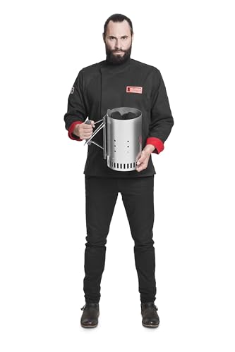 Weber Anzündkamin, Rapidfire Starter - Groß (32cm Höhe), kompakter Grillanzünder mit zwei Griffen, für alle Holzkohlegrills ab Ø 47cm, Anzündhilfe für Holzkohle, Briketts - (7416)