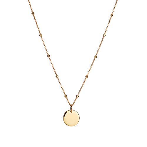 Kette mit kleinem Plättchen 925 Silber vergoldet