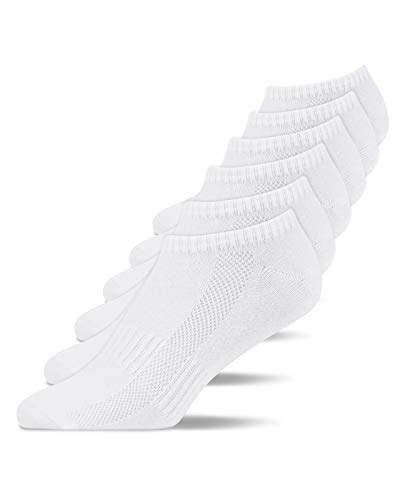 Snocks Sneaker Socken Herren & Damen 6 Paar aus Bio-Baumwolle - Weiche und Atmungsaktive Kurze Socken, Perfekte Passform, Ideal für Sport & Alltag - Knöchelsocken Gr.43-46 Farbe Weiß