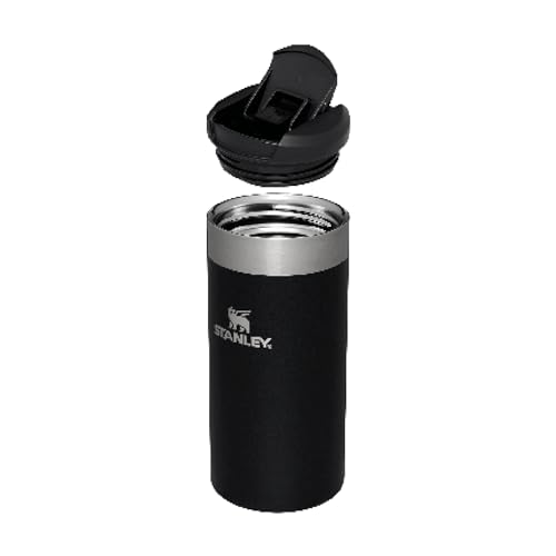 Stanley Aerolight Transit Travel Mug 0.35L - Keeps 4 Hours Hot - 6 Hours Cold - Dishwasher Safe - Leakproof - Car Cup Holder Compatible - Insulated Coffee Cup - Black Metallic