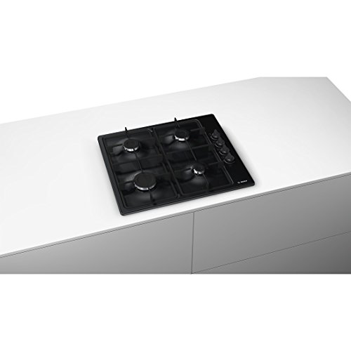 Bosch Home & Kitchen Appliances Bosch PBP6B6B60 Gas hob, 60 cm, Black, Serie 2, Built in