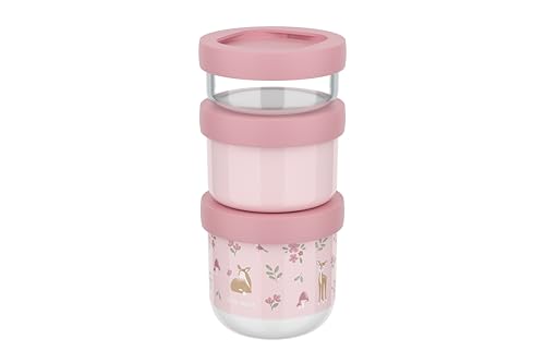 Mepal - Snackbox stapelbar 3-teilig Mio Little Dutch - Stapeln nach Bedarf - Mikrowellen- und Gefrierfachgeeignet - Auslaufsicher - Spülmaschinengeeignet - 100 + 175 + 275 ml - Fairy Garden