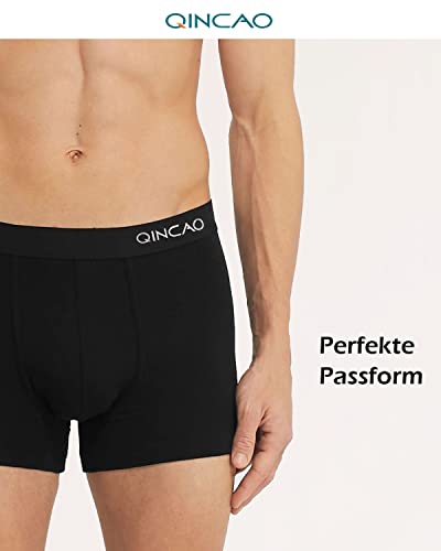 QINCAO Boxershorts Herren 6er Pack Ohne Kratzenden Zettel Männer Unterhosen Unterwäsche Boxer Baumwolle(Gr. L )