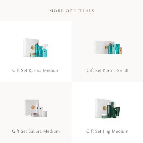 RITUALS Soothing Treat Geschenkset aus der The Ritual of Karma Serie, Set aus: Duschschaum, Körpercreme, Körperpeeling, Körperöl, 1112243