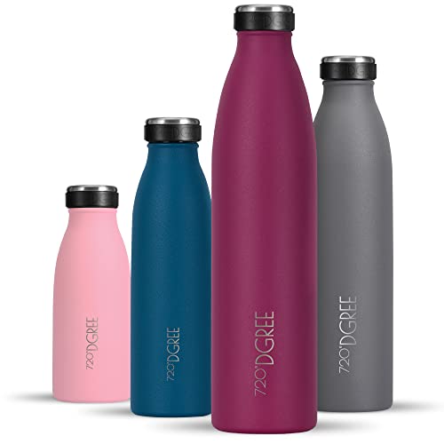 720°DGREE Edelstahl Trinkflasche “milkyBottle” - 1L - BPA-Frei, Auslaufsicher, Kohlensäure geeignet - Thermosflasche für Sprudel, Sport, Uni, Schule, Fitness, Outdoor, Camping