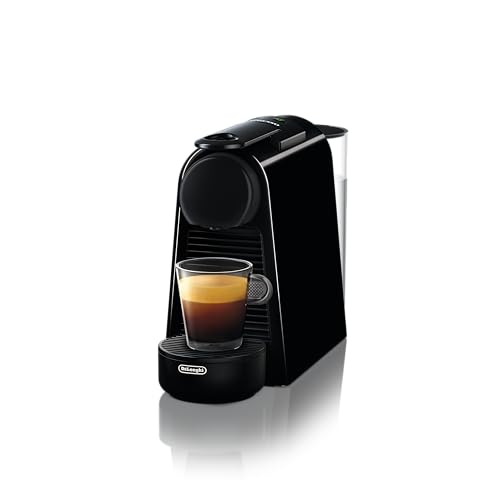 Nespresso De'Longhi Essenza Mini EN 85.B Kaffeekapselmaschine Welcome Set mit Kapseln in unterschiedlichen Geschmacksrichtungen 19 bar Pumpendruck,Platzsparend,1370W,0.6ml,32.5 x 11 x 20.5 cm,Schwarz