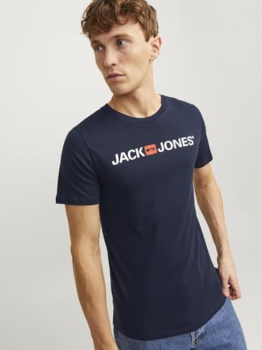 JACK & JONES Herren T-Shirt JJECorp Logo Tee 12137126 Navy Blazer, XL