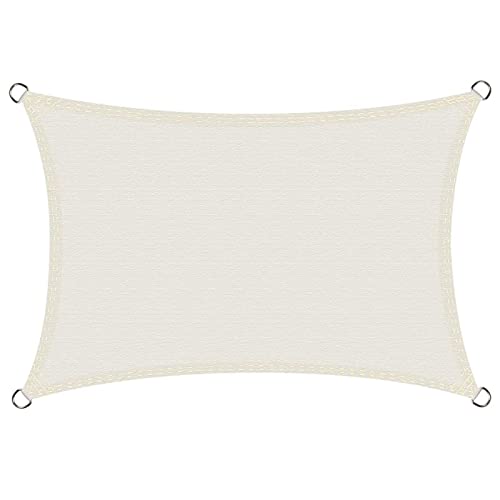 HAIKUS Sonnensegel Wasserdicht Rechteckig 2x3m Sonnenschutz Wasserabweisend Premium PES Polyester mit UV Schutz für Balkon Garten Terrasse Creme 3x2m