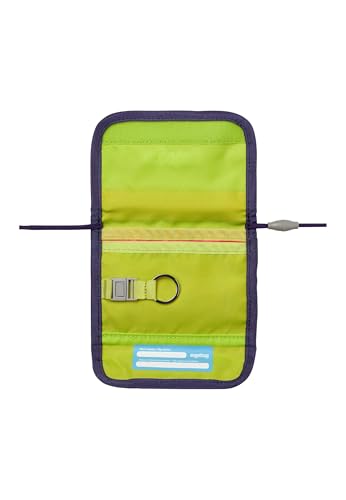 ergobag Brustbeutel Geldbeutel, Mini Portemonnaie mit Kleingeldfach, Sichtfenster für Mädchen und Jungen PerlentauchBär - Lila
