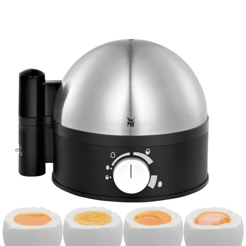 WMF Stelio Eierkocher Edelstahl, Eierkocher 1 Ei -7 Eier, 380 Watt, punktgenaues Zubereiten dank Härtegradeinstellung, Fortkochstufe, Messbecher mit Eipick