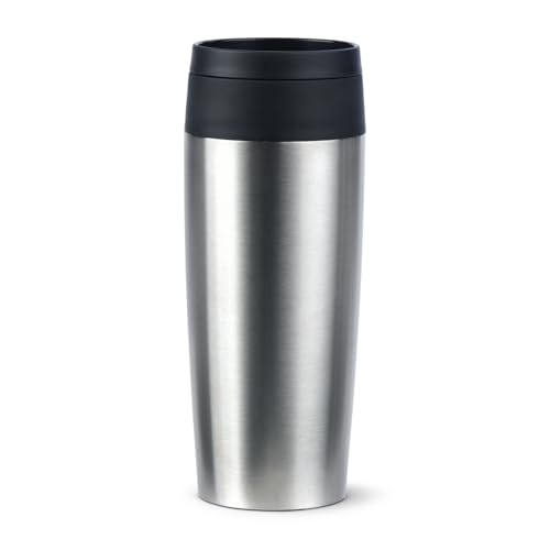 Emsa Travel Mug Classic Thermobecher Edelstahl 360 ml, Isolierbecher mit neuem Komfort-Schraubverschluss, 4h heiß und 8h kalt, 100% dicht, spülmaschinenfest, 360°-Trinköffnung, N20201