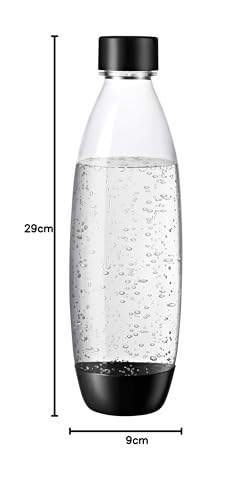 SodaStream 0,8L BPA-freie FUSE Kunststoffflasche schwarz | Spülmaschinengeeignet | Kompatibel mit DUO, E-DUO, Terra, uvm. | 2er-Pack