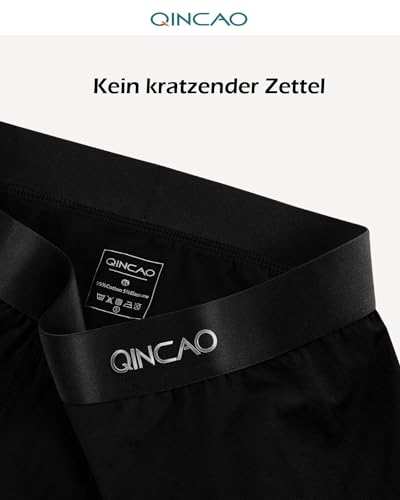 QINCAO Boxershorts Herren 6er Pack Ohne Kratzenden Zettel Männer Unterhosen Unterwäsche Boxer Baumwolle(Gr. L )