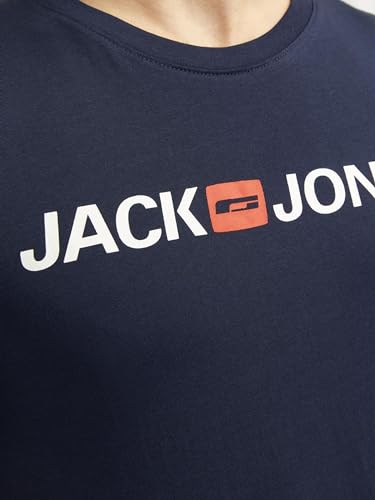 JACK & JONES Herren T-Shirt JJECorp Logo Tee 12137126 Navy Blazer, XL