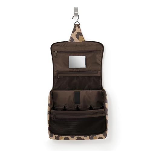 reisenthel toiletbag XL Leo Macchiato - praktischer Kulturbeutel mit Haken, wasserabweisendes Material