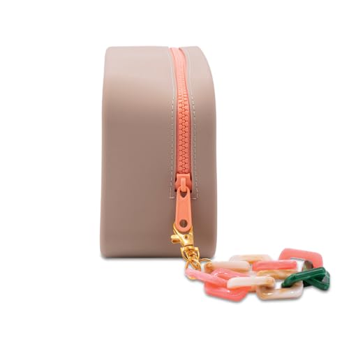 waschies Beauty Bag Brown Große Wasserabweisende, waschbare, weiche und Flexible Kosmetiktasche für die Aufbewahrung und Transport von waschies, Make-up & Kosmetik und vieles mehr