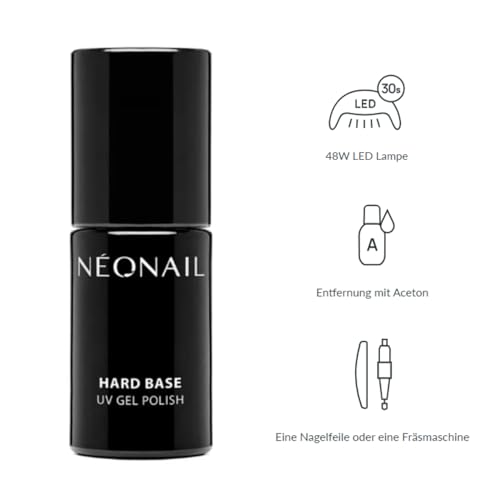 NEONAIL UV Set Hard Base ml und Hard Top 7,2 ml - UV Nagellack - Unterlack - Überlack - Top Coat - Base Coat - Gel Nägel UV - Nageldesign