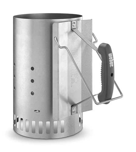 Weber Anzündkamin, Rapidfire Starter - Groß (32cm Höhe), kompakter Grillanzünder mit zwei Griffen, für alle Holzkohlegrills ab Ø 47cm, Anzündhilfe für Holzkohle, Briketts - (7416)