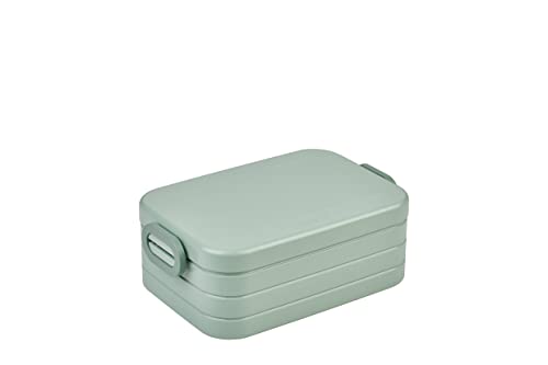 Mepal Bento Brotdose Midi Take A Break - Brotdose mit Bento Box - Für 2 Sandwiches oder 4 Brotscheiben - Lunchbox für kleine Snacks & Reste - Brotdose Erwachsene Essenbox mit Fächern - Nordic sage