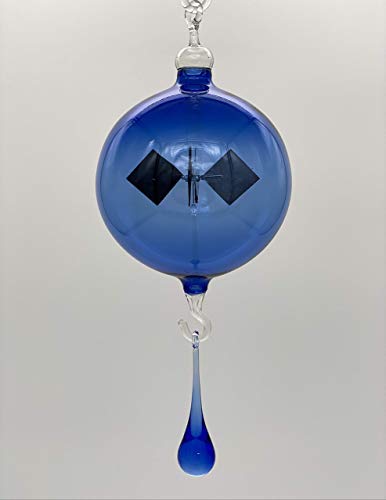 Lichtmühle Radiometer Transparent Glas Handarbeit hängend mit Tropfen 90mm
