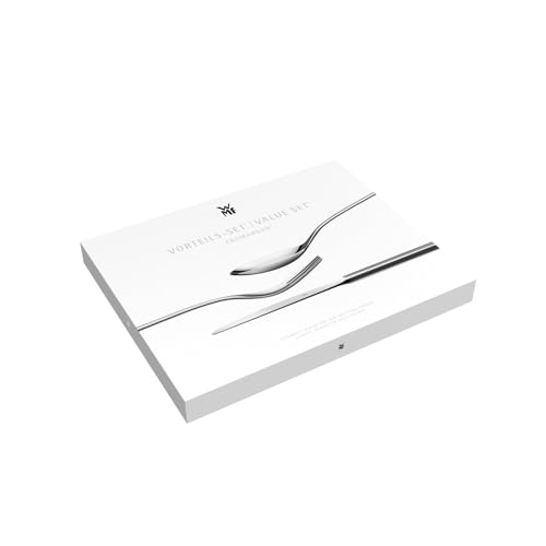 WMF Boston Besteck Set 12 Personen, Essbesteck 60 teilig, Monobloc-Messer, Cromargan Edelstahl poliert, glänzend, spülmaschinenfest