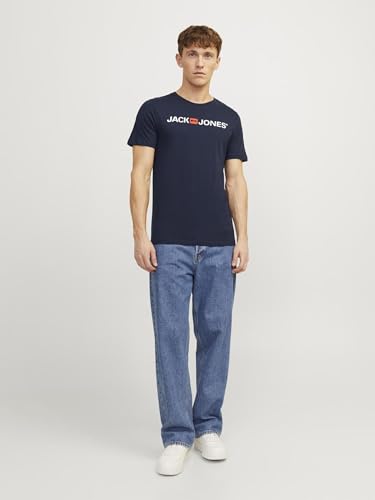 JACK & JONES Herren T-Shirt JJECorp Logo Tee 12137126 Navy Blazer, XL