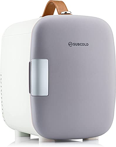 Subcold Pro4 Luxury Mini Fridge Cooler | 4 Litre / 6 Cans | Portable Small Fridge for the Office, Bedroom, Car, Travel, Skincare & Cosmetics (Grey New)
