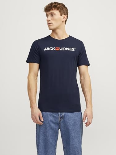 JACK & JONES Herren T-Shirt JJECorp Logo Tee 12137126 Navy Blazer, XL