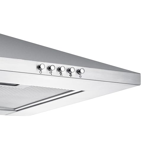 CIARRA Cooker Hoods 60cm CBCS6201 Stainless Steel Chimney vent Hood 600mm with Carbon Filters Recirculating Ducting Wall Mounted Kitchen Ventilation Extractor Fan
