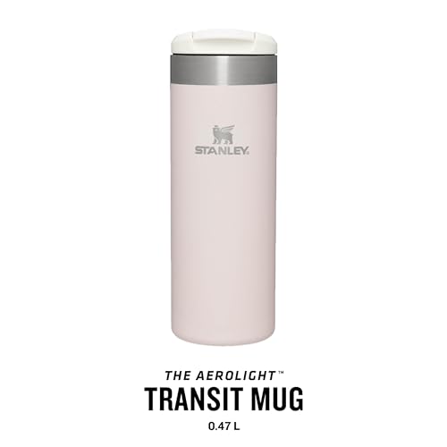 Stanley Aerolight Transit Thermobecher 0.47L - Hält 6 Stunden Heiß - Spülmaschinenfest - Kaffeebecher To Go Auslaufsicher - Kompatibel Mit Gängigen Pkw-Getränkehalterungen - Thermosflasche - Rose
