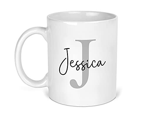 Personalised Mug Initial with Name, Initial Mug, Pink or Blue, Custom Gift for Couples, Her, Mum, Dad, Friend, Nan or Girls