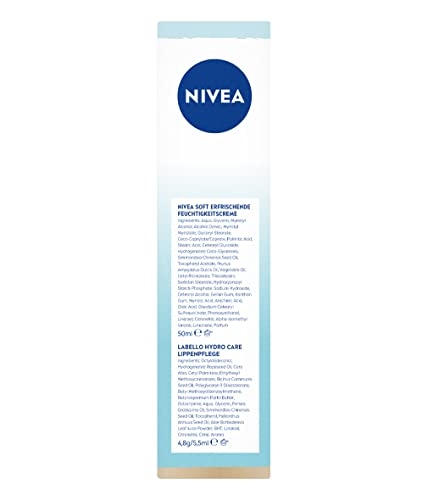 NIVEA Be Happy Geschenkset für Frauen, verwöhnendes Beauty Set mit feuchtigkeitsspendenden Pflegeprodukten, Pflegeset mit Duschgel, Body Lotion und mehr, Kosmetik Set als Geschenk für Freundinnen