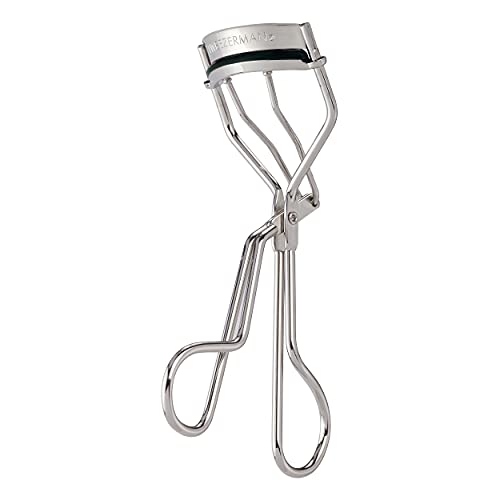 TWEEZERMAN Classic Wimpernzange (Inklusive 3 Ersatzpads, Rostfreier Edelstahl), Silber