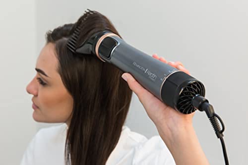 Remington Warmluftbürste rotierend [automatisch] Keratin Protect (inkl.3 Aufsätze: 2 Rundbürsten+Haaransatz-Booster für mehr Volumen) + Haarklammern, Keramikbeschichtung mit Mandelöl, AS8811,Grau