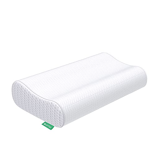 UTTU Memory Foam Kissen, Kopfkissen zur Linderung von Nackenschmerzen, Ergonomisches Nackenkissen Sandwichkissen, verstellbares Memory Schaum Kissen 60x36x12/10cm