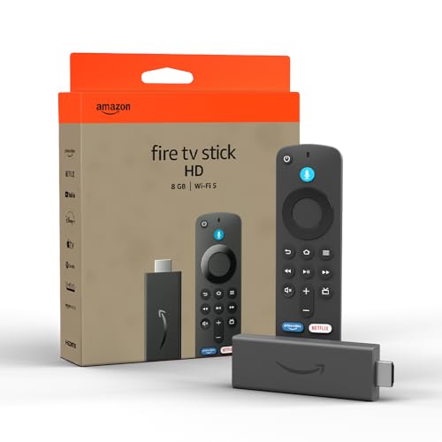 Amazon Fire TV Stick HD (Neueste Generation), Free- und Live-TV, Alexa-Sprachfernbedienung, Smart-Home-Steuerung, HD-Streaming