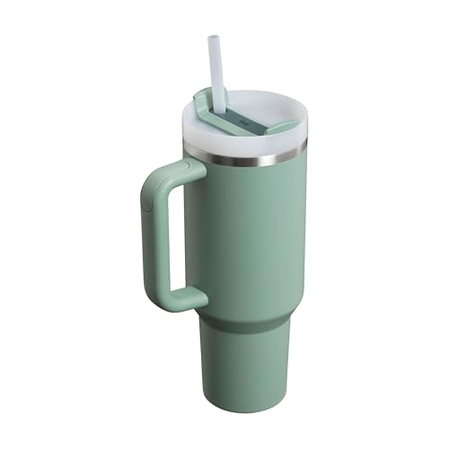 Stanley Quencher H2.0 Flowstate Trinkflasche Mit Strohhalm 1.2L - Thermobecher Kühlt 11 Stunden - 48 Stunden Eisgekühlt - Spülmaschinenfest - Thermosflasche BPA Frei - Edelstahl Trinkbecher - Shale